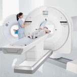PET-CT scanner with a patient at the hospital